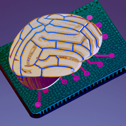 איור של מוח אנושי ושבב מחשב, המסמלים את המושג בינה מלאכותית