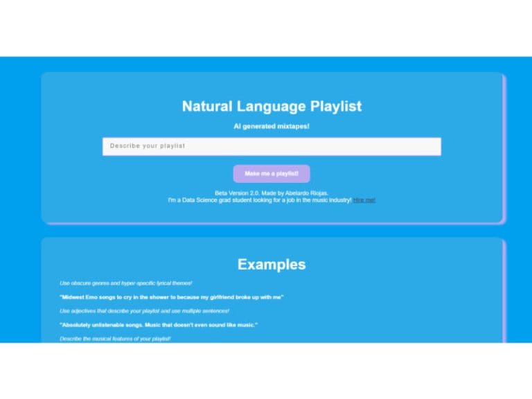 Natural Language Playlist