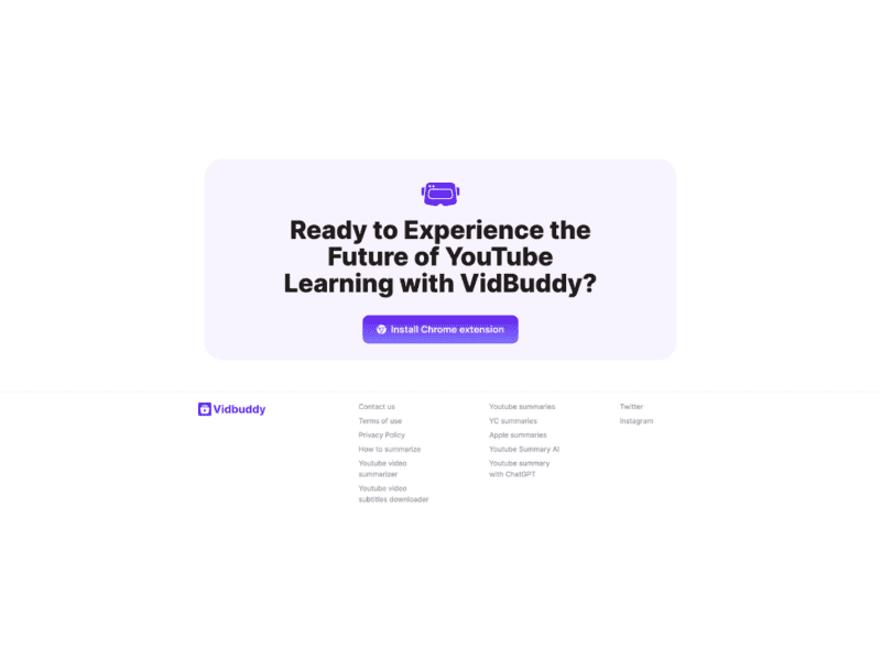 VidBuddy – AI YouTube Video Summarizer